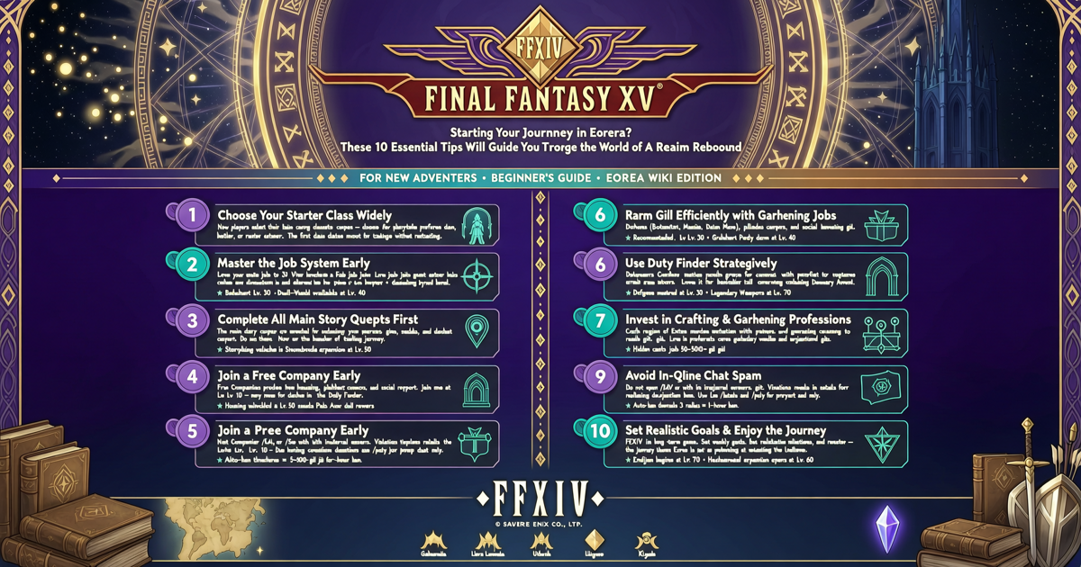 Final Fantasy XIV: 10 Essential Tips for New Adventurers in Eorzea