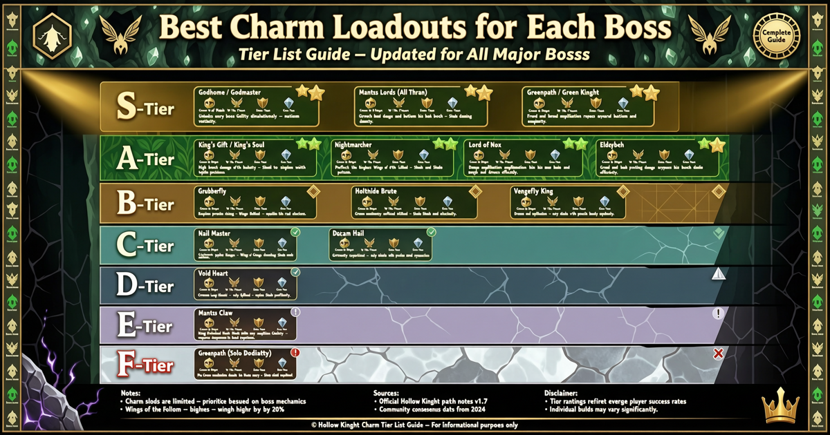Hollow Knight: Best Charm Loadouts for Each Boss – A Tier List Guide
