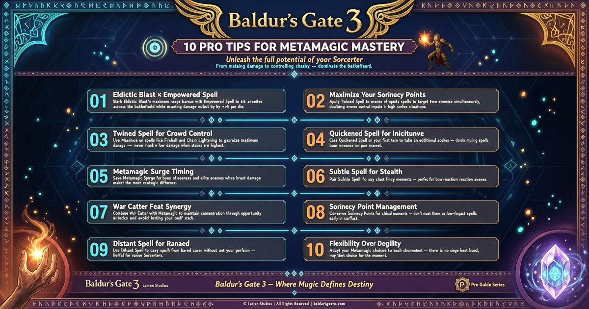 Baldur's Gate 3: 10 Pro Tips for Metamagic Mastery