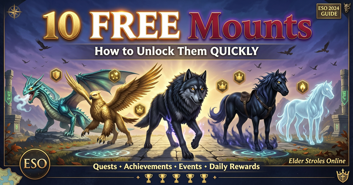 Elder Scrolls Online: 10 Free Mounts and How to Unlock Them Quickly