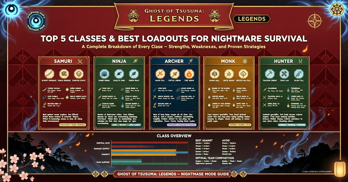 Ghost of Tsushima: Legends – Top 5 Classes and Best Loadouts for Nightmare Survival